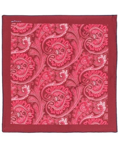 Kiton Paisley-pattern Silk Scarf - Red