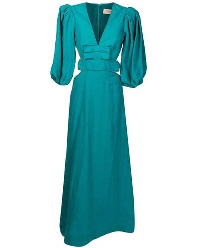Adriana Degreas Bow-detail Long Dress - Blue
