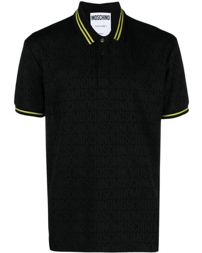 Moschino ジャカードロゴ ポロシャツ - ブラック