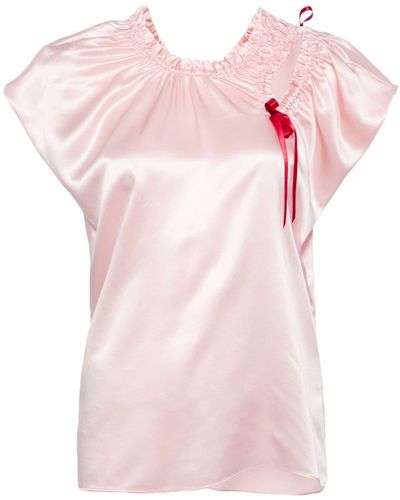 Simone Rocha Blusa con fiocco - Rosa