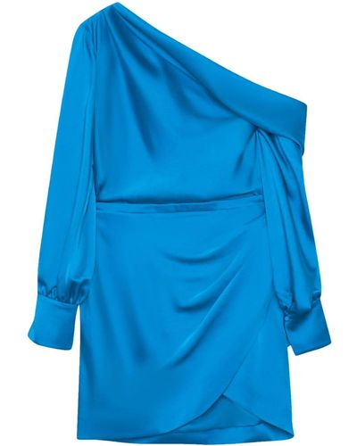 Jonathan Simkhai Robe courte Cameron à design asymétrique à une épaule - Bleu