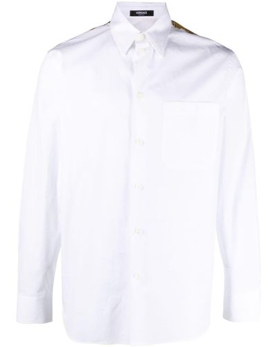 Versace Hemd mit Barocco-Einsatz - Weiß