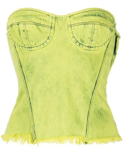 Marques'Almeida Corset-style Strapless Top - Green