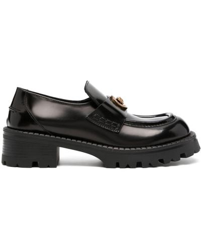 Versace Leren Loafers - Zwart
