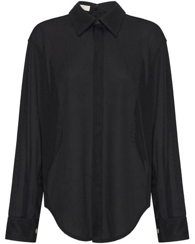 Dion Lee Semi-sheer Long-sleeve Shirt - Black