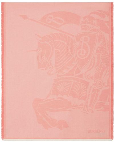 Burberry Intarsien-Schal mit Ritteremblem - Pink