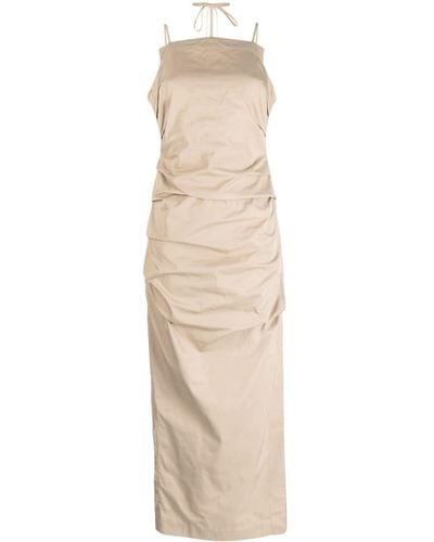 Rachel Gilbert Prescott Gathered-detail Long Dress - Natural