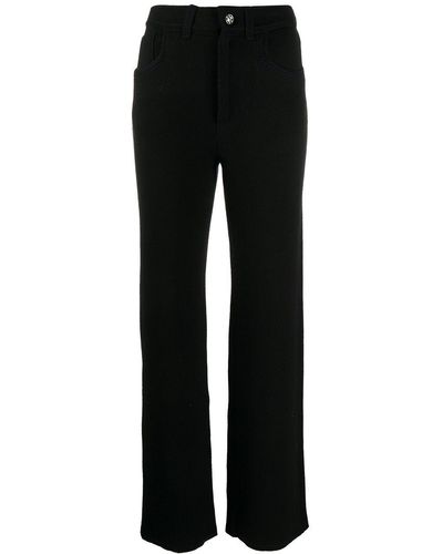 Barrie High-waisted Knitted Trousers - Black