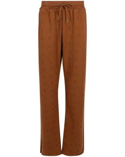 Honor The Gift Raw-edge Cotton Track Trousers - Brown