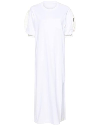 Sacai Kleid mit Einsätzen - Weiß