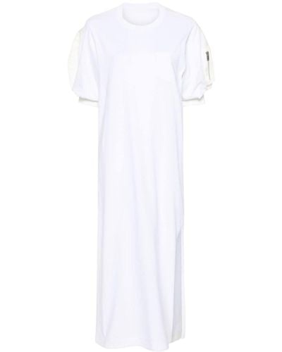 Sacai Panelled-design Dress - White