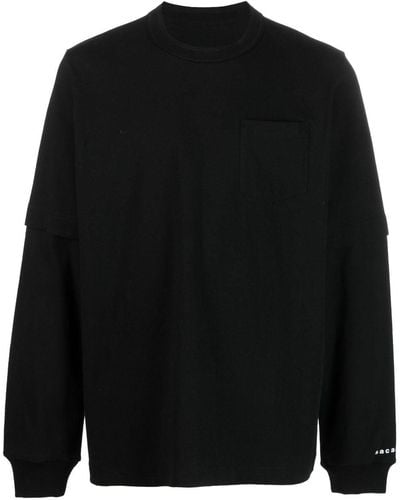 Sacai Logo-print Layered Sweater - Black