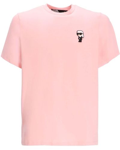 Karl Lagerfeld T-shirt Met Ikonik Karl Print - Roze