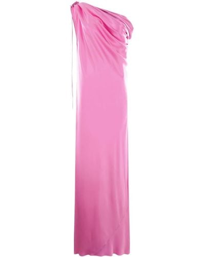 Max Mara One-shoulder Silk Gown - Pink