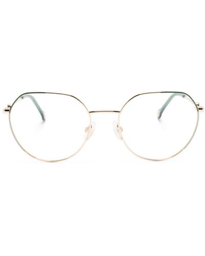 Carolina Herrera ラウンド眼鏡フレーム - ナチュラル