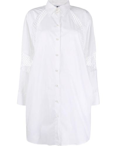MSGM Shirt Mini Dress - White