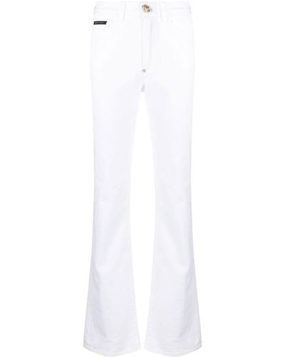 Philipp Plein High-waisted Flared Jeans - White