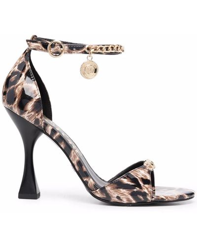 Versace Leopard-print High-heel Sandals - Black