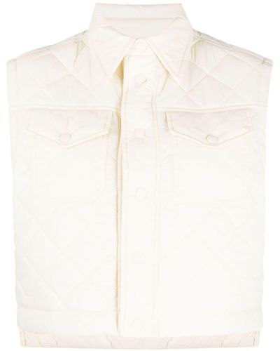Polo Ralph Lauren Diamond-quilted Cropped Gilet - Natural