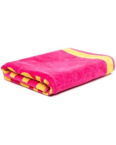 Moschino Logo-jacquard Beach Towel - Pink