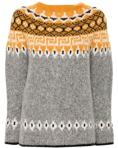 Semicouture Patterned-Jacquard Jumper - Grey