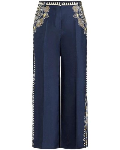 Etro Pantaloni con stampa paisley - Blu
