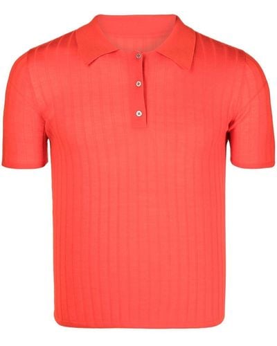 Dion Lee Ribbed-detail Polo Shirt - Red