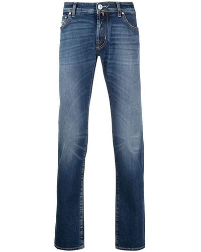 Jacob Cohen Embroidered-logo Slim-fit Jeans - Blue