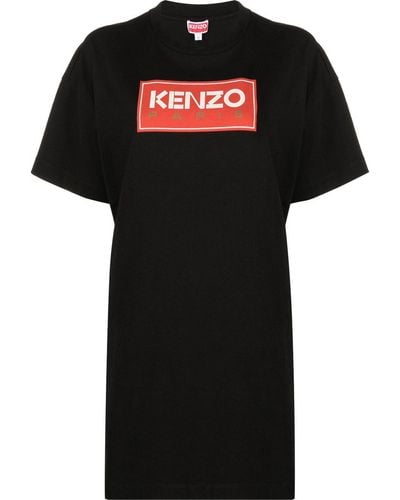 KENZO T-Shirtkleid mit Logo-Print - Schwarz