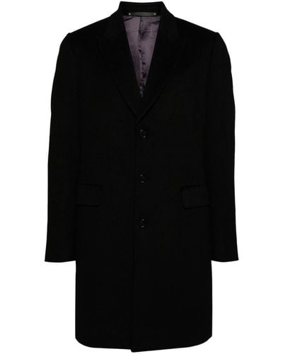Paul Smith Single-breasted Cashmere Coat - Black