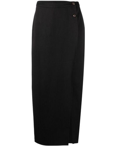 Reformation Kai Wrap-design Skirt - Black