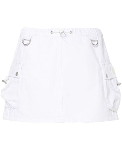 Coperni Denim Cargo Mini Skirt - White
