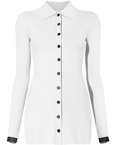 Proenza Schouler Ribbed-knit Slim-fit Cardigan - White
