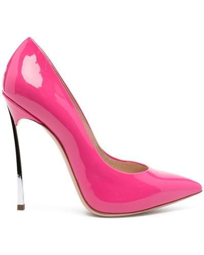 Casadei Blade 120mm Patent Leather Pump - Pink