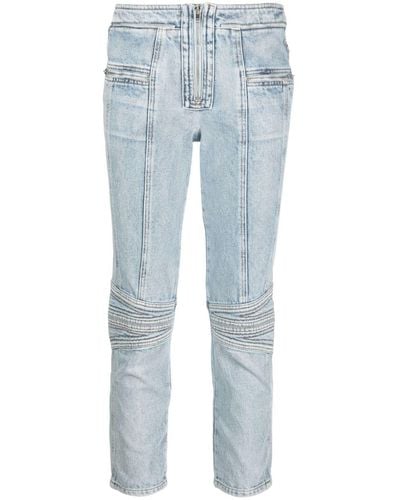 Isabel Marant Zip-embellished Cropped Jeans - Blue