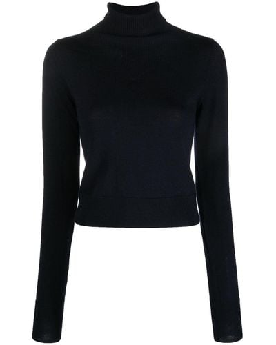 Filippa K Roll-neck Wool Sweatshirt - Black