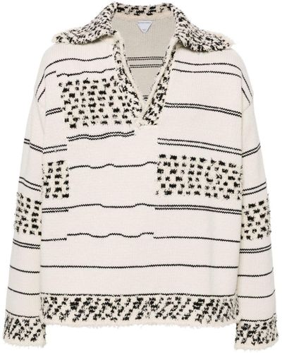 Bottega Veneta Striped Chunky-knit Sweater - Gray