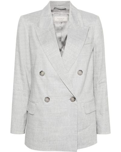 Peserico Double-breasted Blazer - Gray