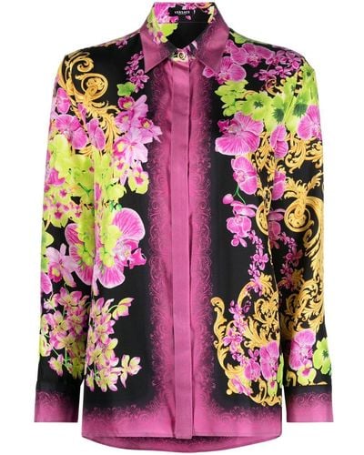 Versace Blouse Met Print - Roze