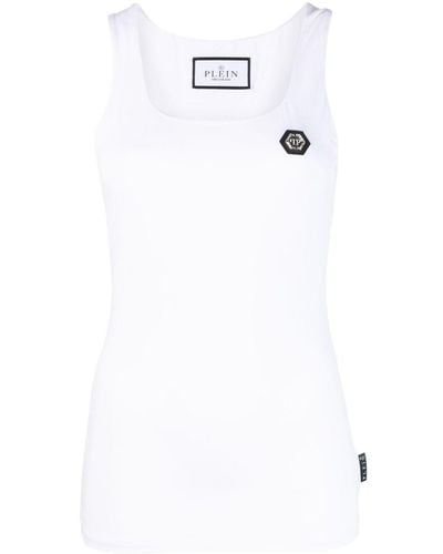 Philipp Plein Tanktop mit Logo-Patch - Weiß