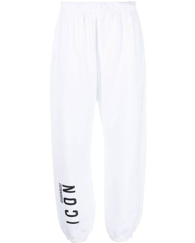 DSquared² Pantalon de jogging à logo Icon - Blanc