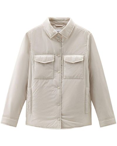Woolrich Pertex Padded Overshirt Jacket - White