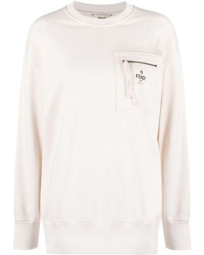 Fendi Sweater Met Ritszak - Wit