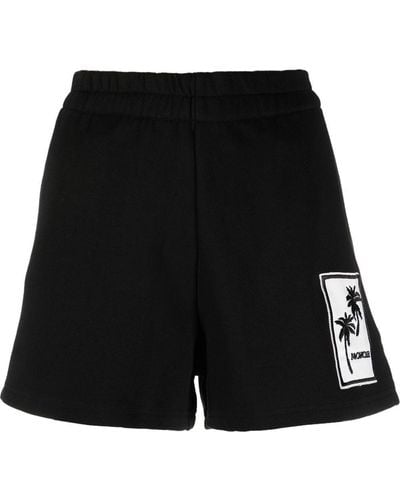 Moncler Sport-Shorts mit Logo-Print - Schwarz