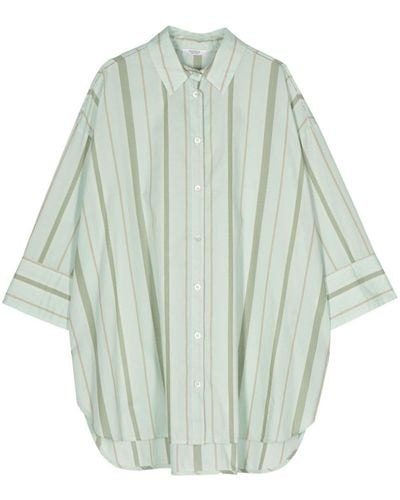 Peserico Striped Cotton Shirt - Blue