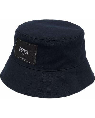 Fendi Logo-patch Bucket Hat - Blue
