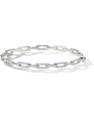David Yurman 18kt white gold Stax diamond chain link bracelet - Blanc