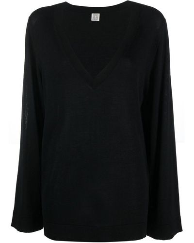 Totême Vネック セーター - ブラック