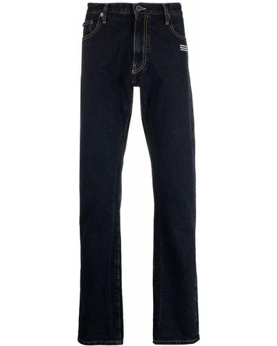 Off-White c/o Virgil Abloh Slim-fit logo-print denim jeans - Azul