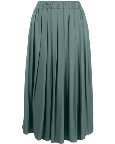 Peserico Pleated Twill Midi Skirt - Green